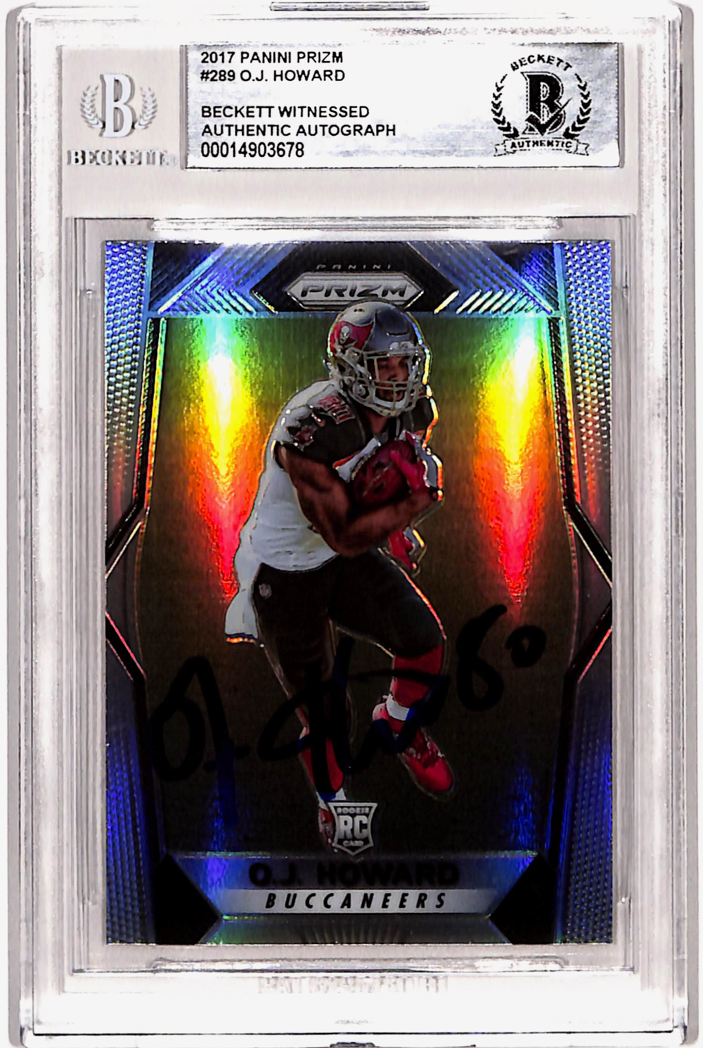 OJ Howard Autographed 2017 Panini Prizm #289 Rookie Card Beckett Slab