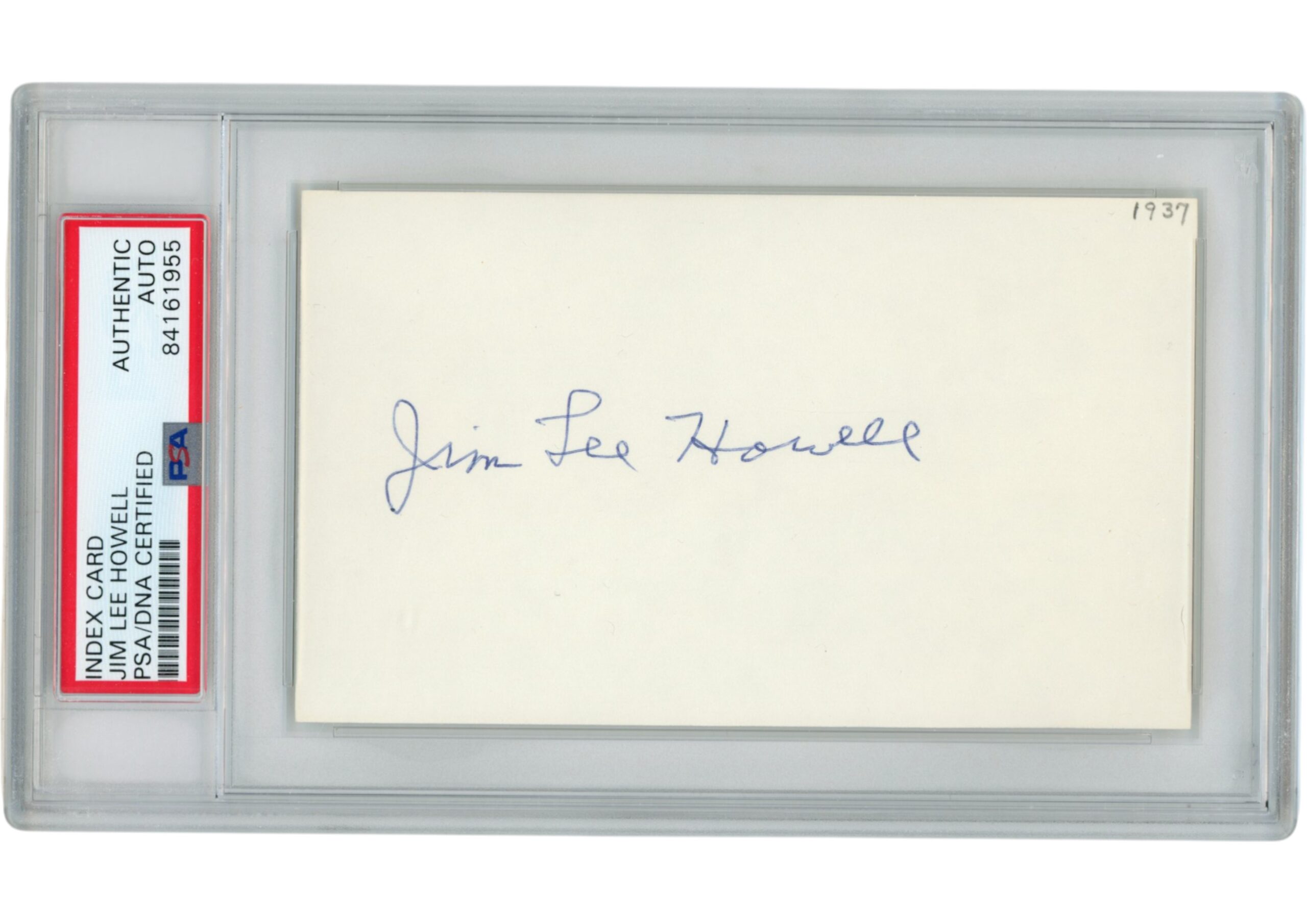 Jim Lee Howell Autographed/Signed New York Giants Index Card Slabbed PSA 54897