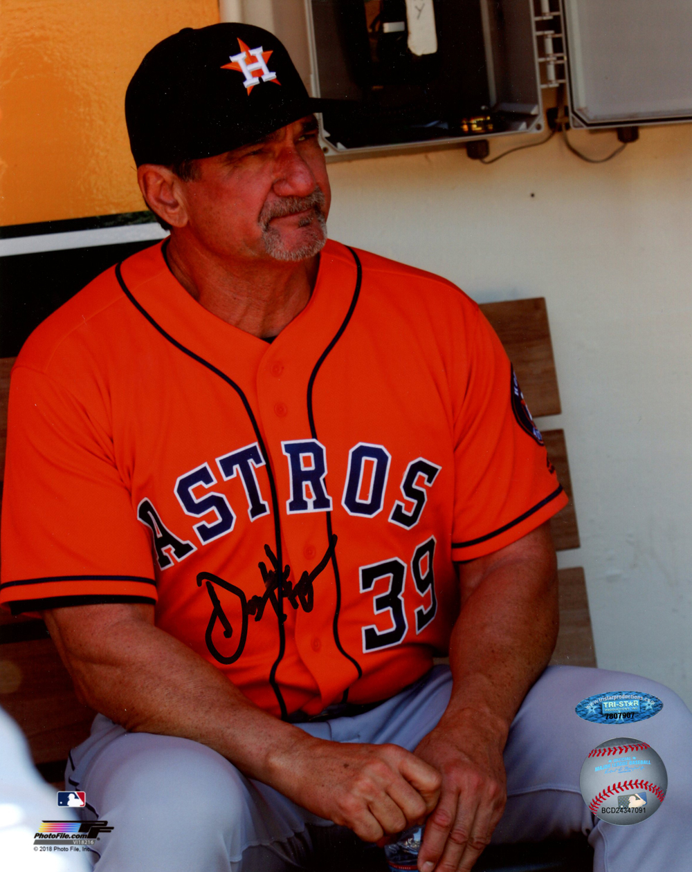 Dave Hudgens Autographed/Signed Houston Astros 8x10 Photo Tristar