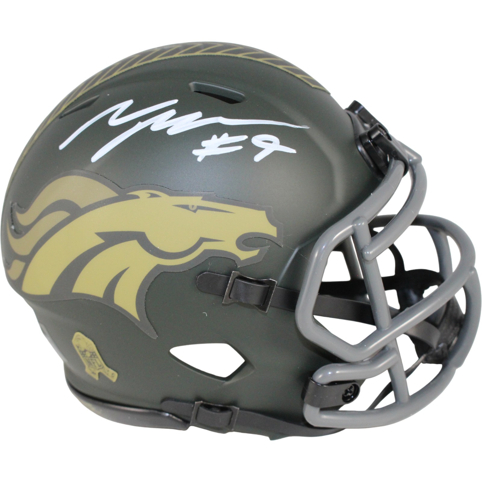 Talanoa Hufanga Autographed Denver Broncos 25 STS Mini Helmet Beckett WIT 53450 1 Talanoa Hufanga Autographed Denver Broncos 25 STS Mini Helmet Beckett WIT 53450