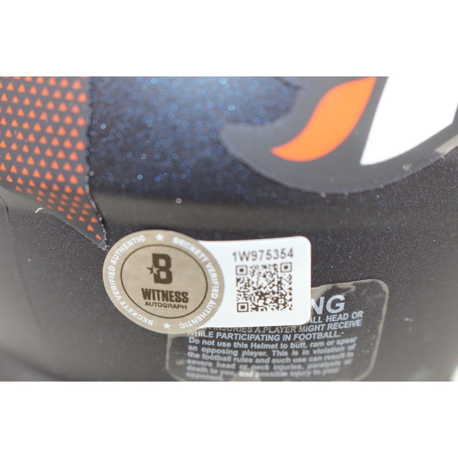 Talanoa Hufanga Autographed Denver Broncos Mini Helmet Beckett Witness 53448 4 Talanoa Hufanga Autographed Denver Broncos Mini Helmet Beckett Witness 53448