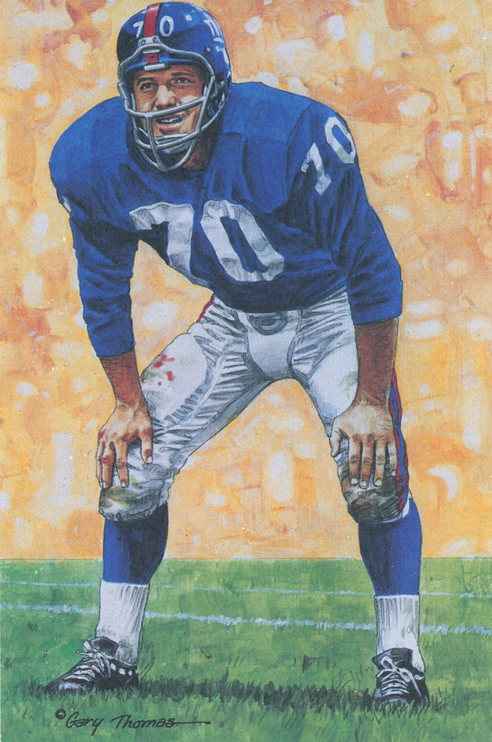 Sam Huff Unsigned New York Giants 1989 Series One Goal Line Art Card