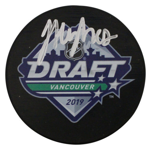 Jack Hughes Autographed New Jersey Devils 2019 NHL Draft Puck FAN 27228