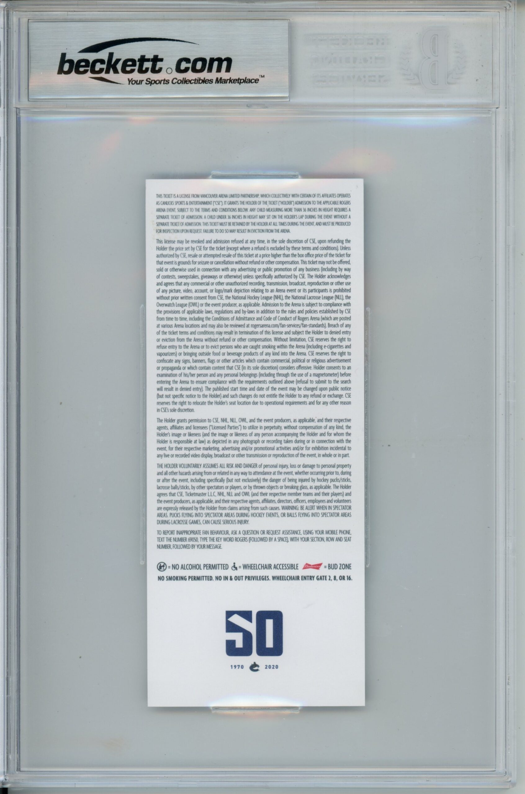 Quinn Hughes Signed Vancouver Canucks 10/9/19 1st NHL Goal Ticket Beckett 57194 2 Quinn Hughes Signed Vancouver Canucks 10/9/19 1st NHL Goal Ticket Beckett 57194