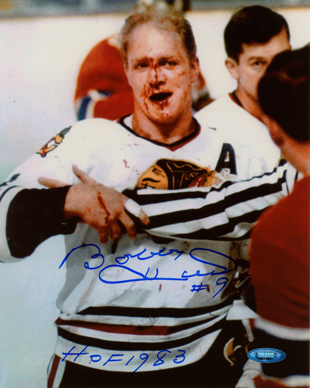 Bobby Hull Autographed/Signed Chicago Blackhawks 8x10 Photo Tristar