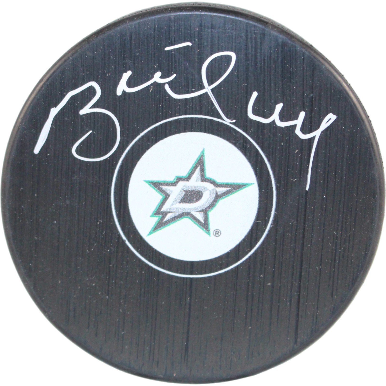 Brett Hull Autographed/Signed Dallas Stars Logo Puck Beckett 53386 1 Brett Hull Autographed/Signed Dallas Stars Logo Puck Beckett 53386