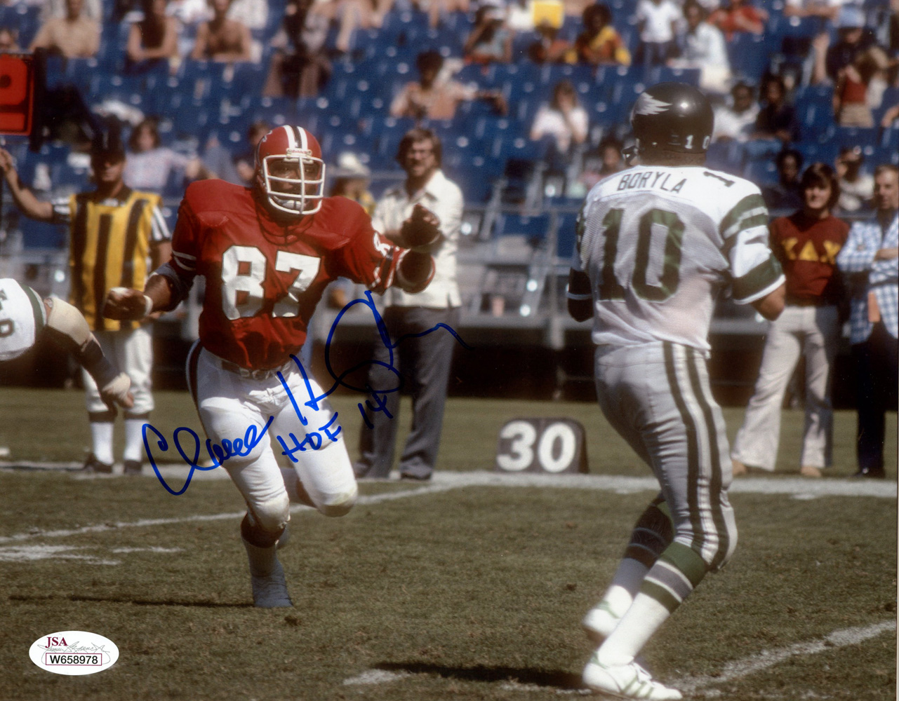Claude Humphrey Autographed Atlanta Falcons 8x10 Photo HOF JSA 48270