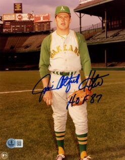 Jim Hunter Autographed/Signed Oakland Athletics 8x10 Photo HOF Beckett 57463