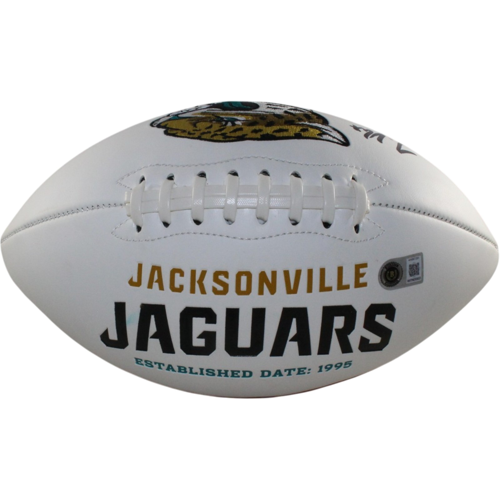Travis Hunter Signed Jacksonville Jaguars Logo Football Beckett Witness 57951 3 Travis Hunter Signed Jacksonville Jaguars Logo Football Beckett Witness 57951