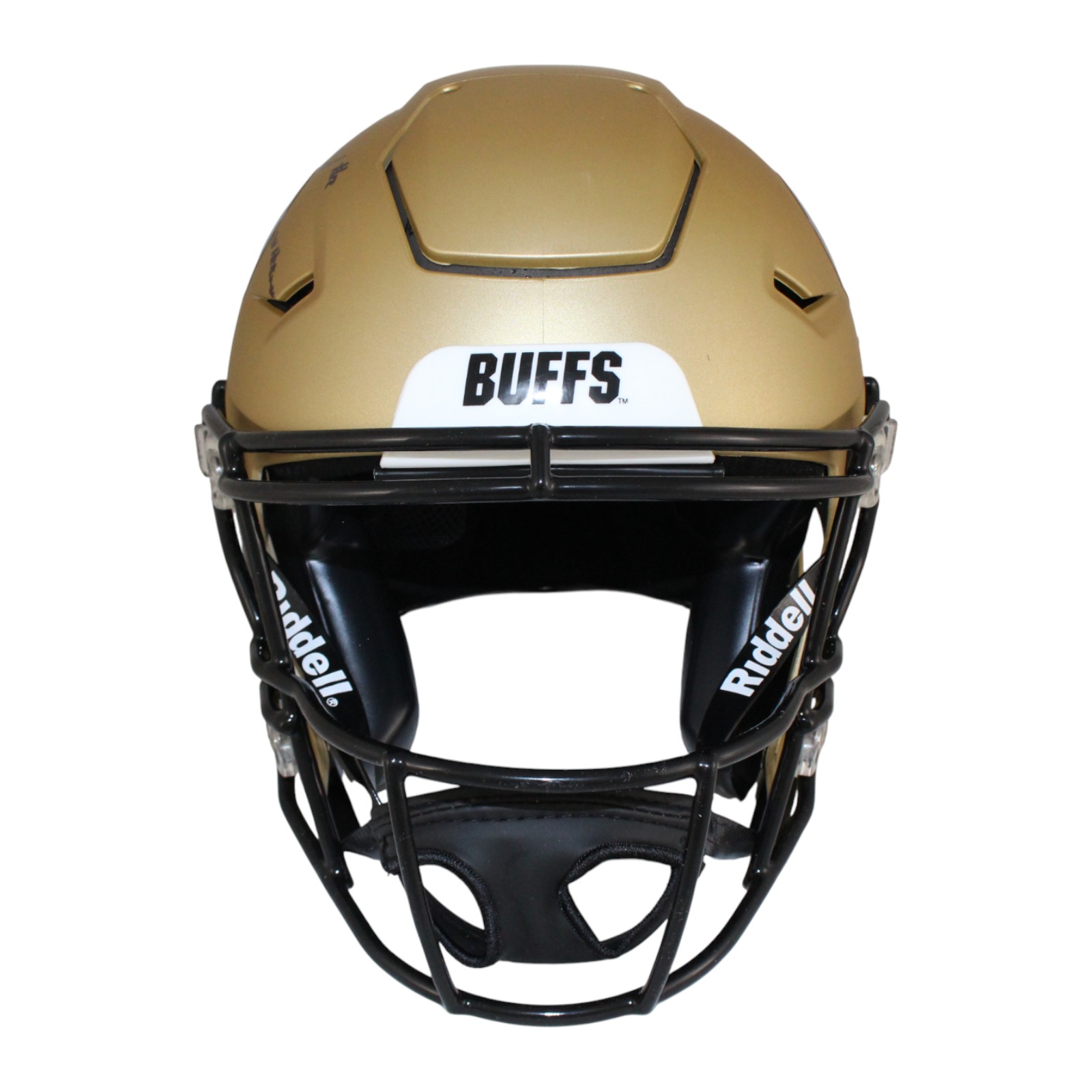 Travis Hunter Autographed Colorado Buffaloes Gold SpeedFlex Helmet Beckett 53372 4 Travis Hunter Autographed Colorado Buffaloes Gold SpeedFlex Helmet Beckett 53372