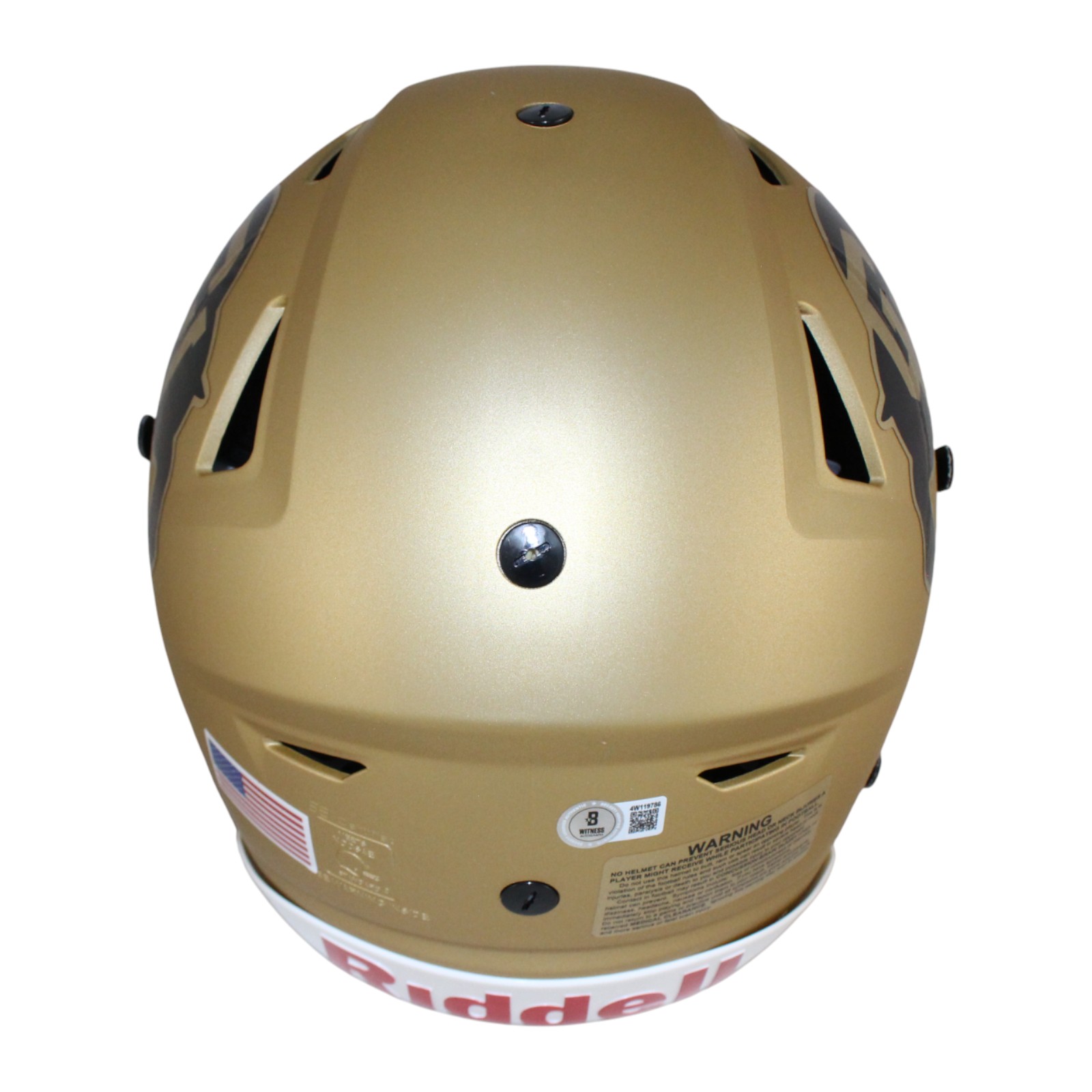 Travis Hunter Autographed Colorado Buffaloes Gold SpeedFlex Helmet Beckett 53372 5 Travis Hunter Autographed Colorado Buffaloes Gold SpeedFlex Helmet Beckett 53372