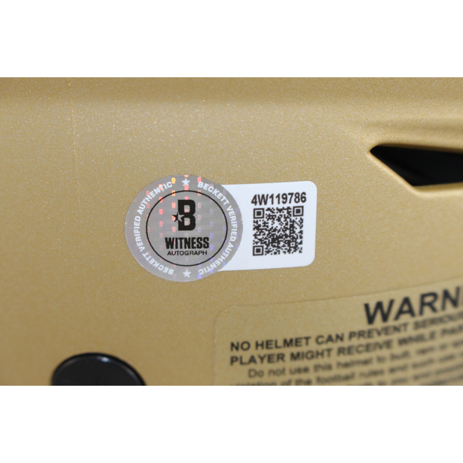Travis Hunter Autographed Colorado Buffaloes Gold SpeedFlex Helmet Beckett 53372 6 Travis Hunter Autographed Colorado Buffaloes Gold SpeedFlex Helmet Beckett 53372