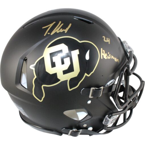 Travis Hunter Signed Colorado Buffaloes Pro Helmet Heisman Beckett Witness 51408