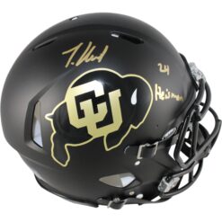 Travis Hunter Autographed Colorado Buffaloes Pro Helmet Heisman Beckett W 57945