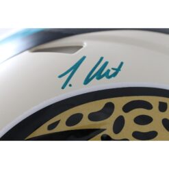 Travis Hunter Autographed Jacksonville Jaguars Retro Pro Helmet Beckett W 57942