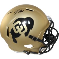 Travis Hunter Autographed Colorado Buffaloes F/S Helmet Beckett Witness 57948
