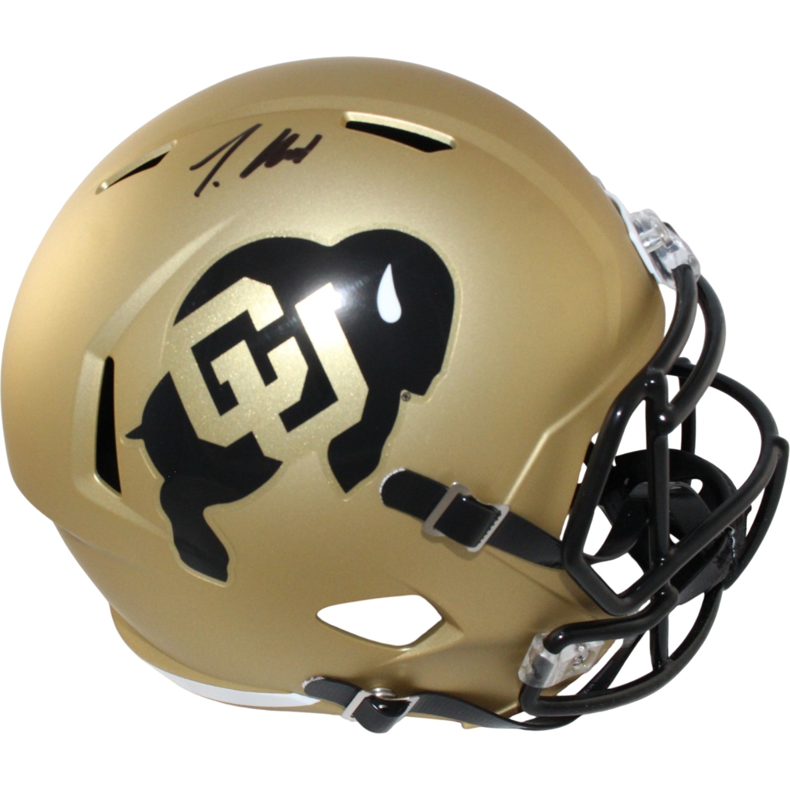 Travis Hunter Autographed Colorado Buffaloes F/S Helmet Beckett Witness 57948