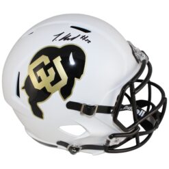 Travis Hunter Autographed Colorado Buffaloes F/S White Helmet Beckett W 53368