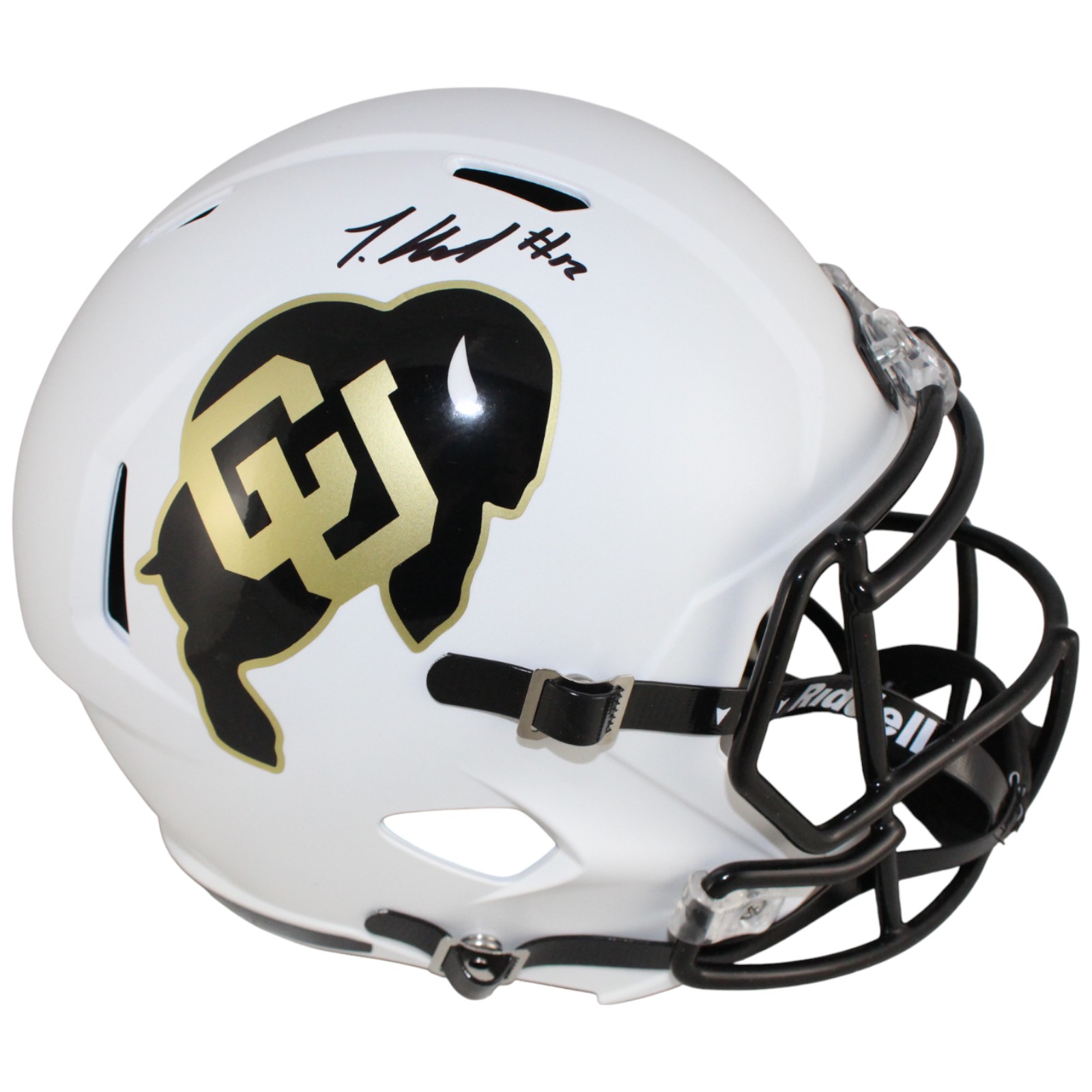 Travis Hunter Autographed Colorado Buffaloes F/S White Helmet Beckett W 53368 1 Travis Hunter Autographed Colorado Buffaloes F/S White Helmet Beckett W 53368