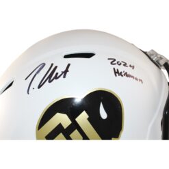Travis Hunter Signed Colorado Buffaloes F/S Helmet Heisman AS IS Beckett W 57950