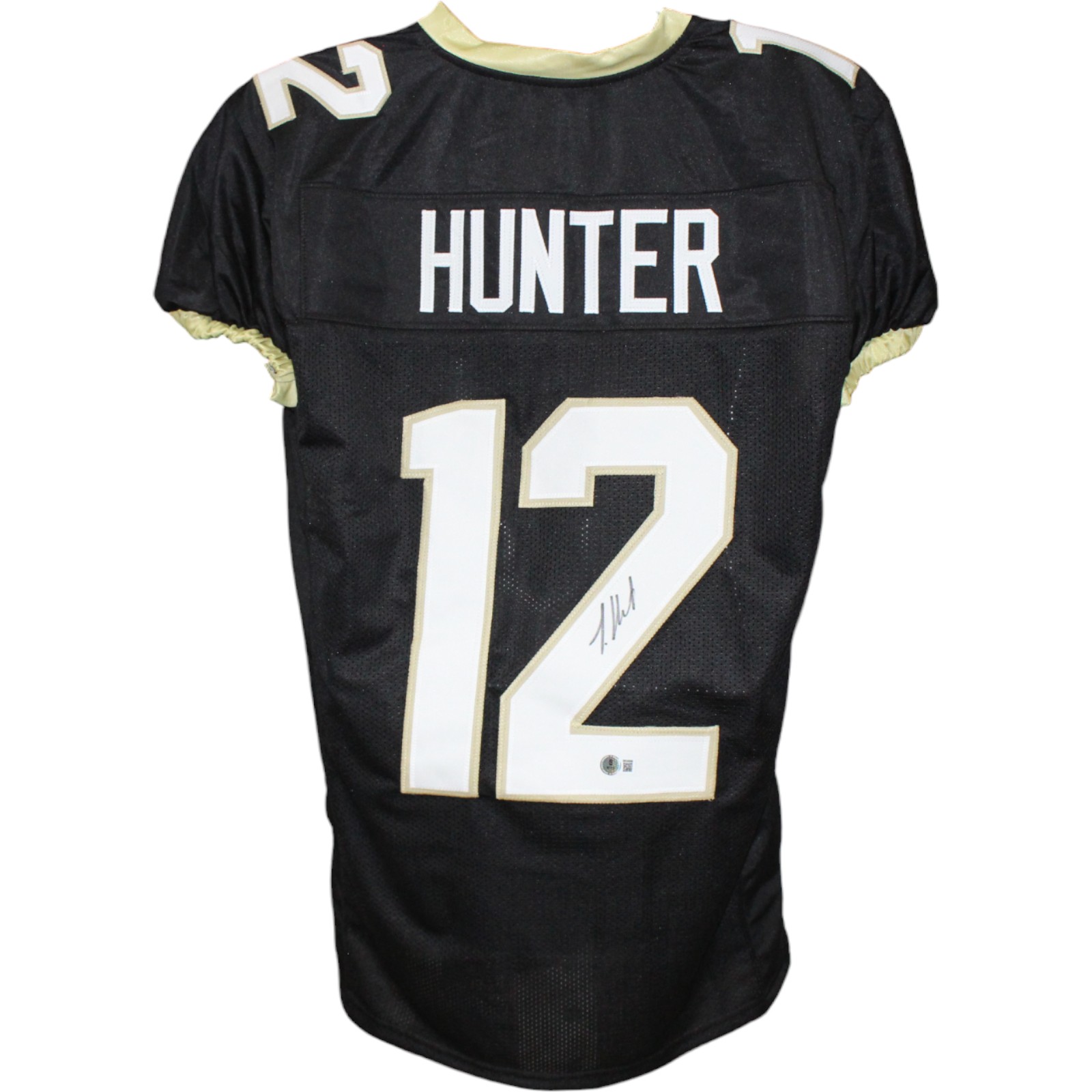 Travis Hunter Autographed College Style XL Black Jersey Beckett Witness 53322