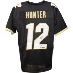 Travis Hunter Signed College Style Black XL Jersey Heisman Beckett Witness 51418