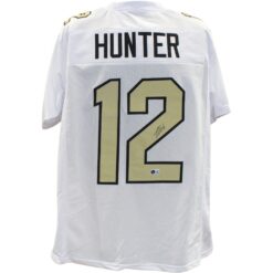 Travis Hunter Autographed College Style Sz XL White Jersey Beckett Witness 57953