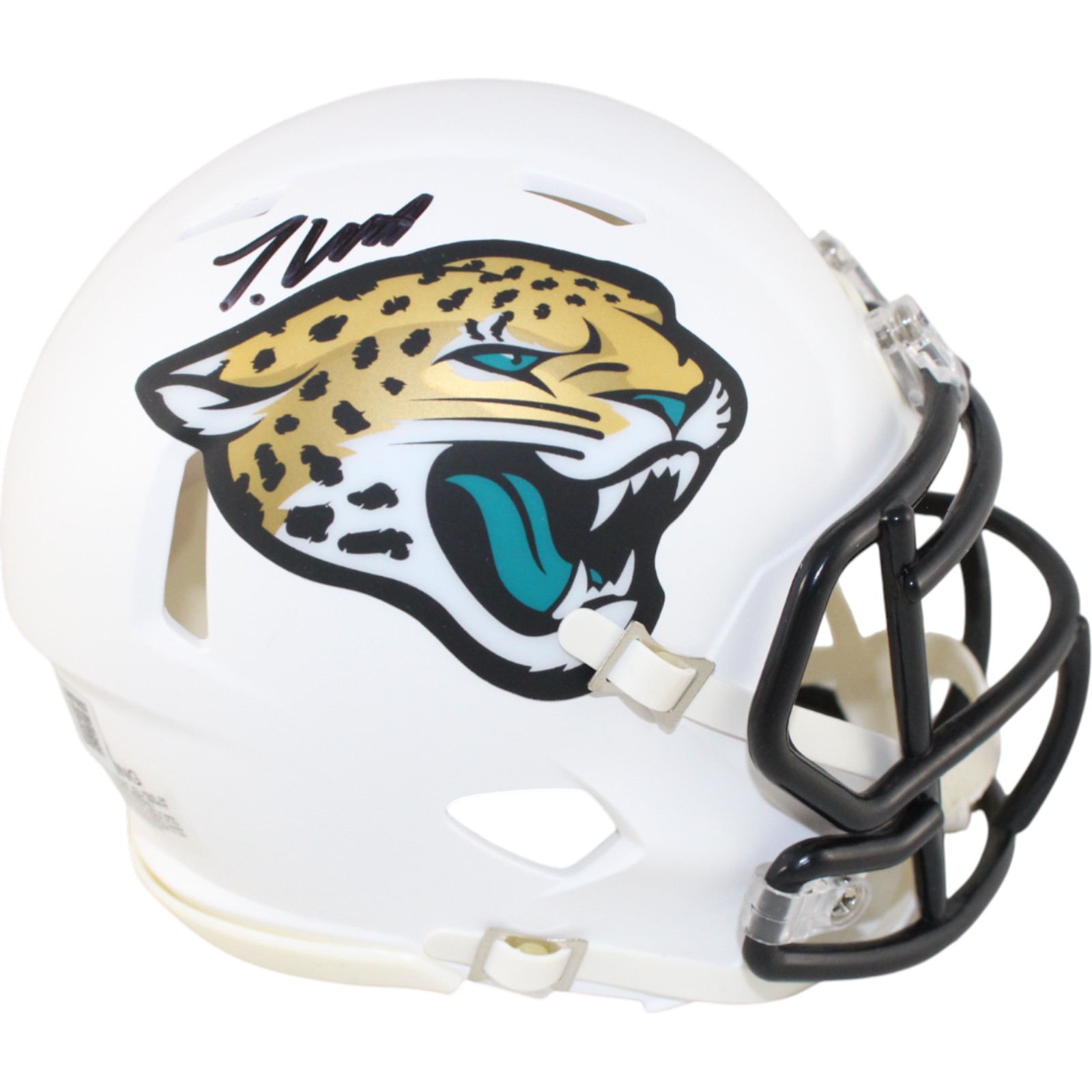 Travis Hunter Autographed Jacksonville Jaguars 24 Alt. Mini Helmet Beckett 51431