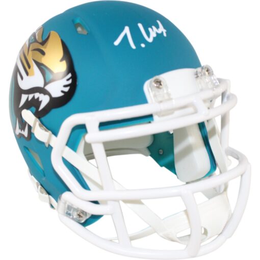 Travis Hunter Autographed Jacksonville Jaguars AMP Mini Helmet Beckett 51429