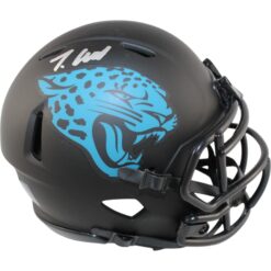 Travis Hunter Autographed Jacksonville Jaguars Eclipse Mini Helmet Beckett 51427