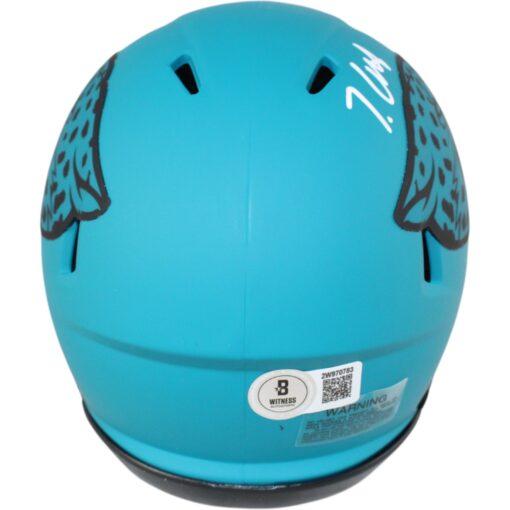 Travis Hunter Autographed Jacksonville Jaguars Rave Mini Helmet Beckett 51432