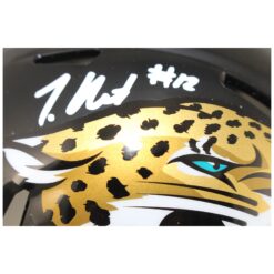 Travis Hunter Autographed Jacksonville Jaguars Mini Helmet Beckett Witness 53353