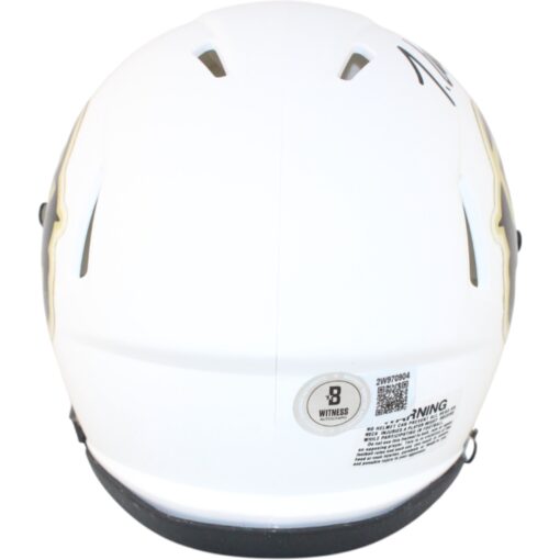 Travis Hunter Autographed Colorado Buffaloes White Mini Helmet Beckett 51430