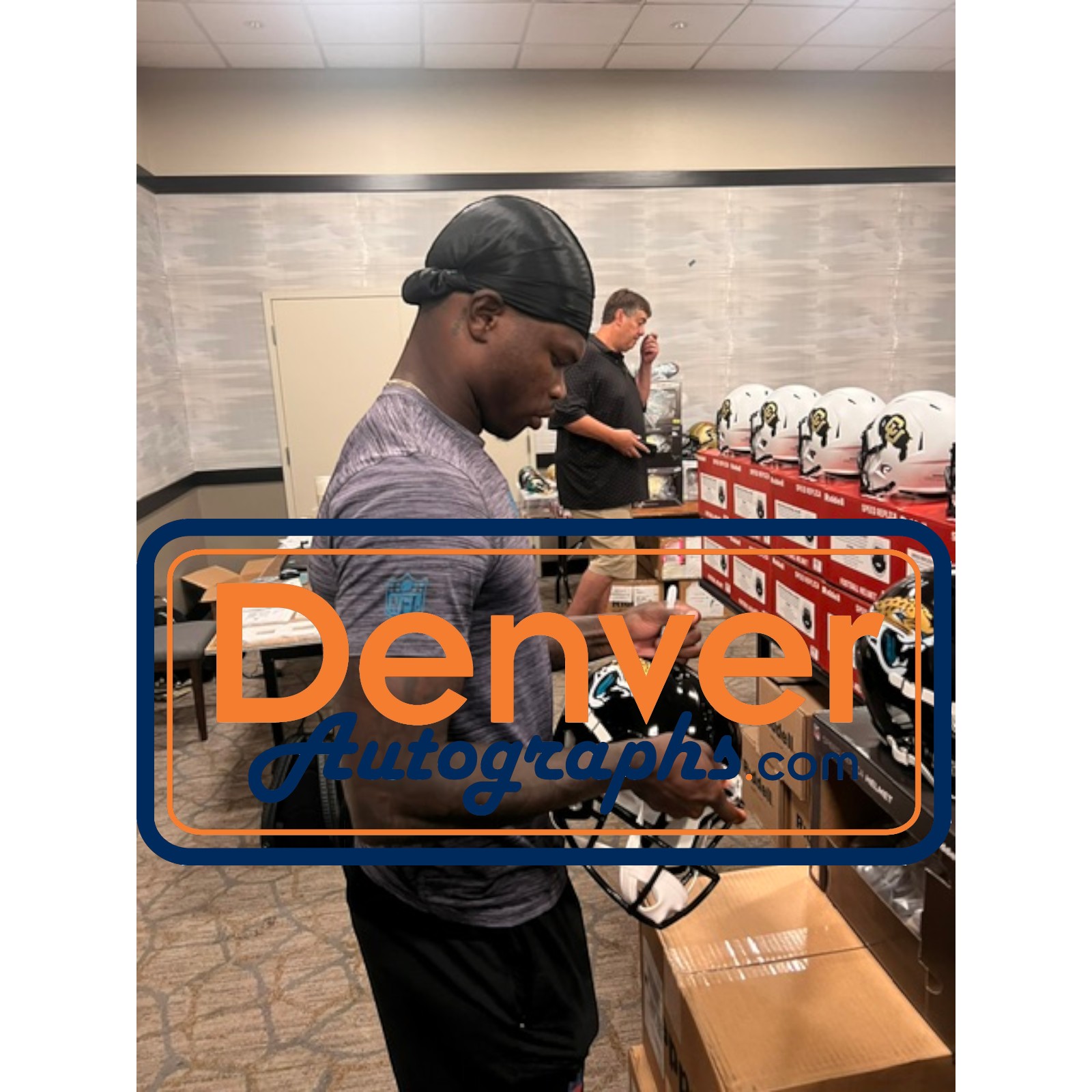 Travis Hunter Autographed Jacksonville Jaguars F/S Helmet Beckett Witness 57946 7 Travis Hunter Autographed Jacksonville Jaguars F/S Helmet Beckett Witness 57946