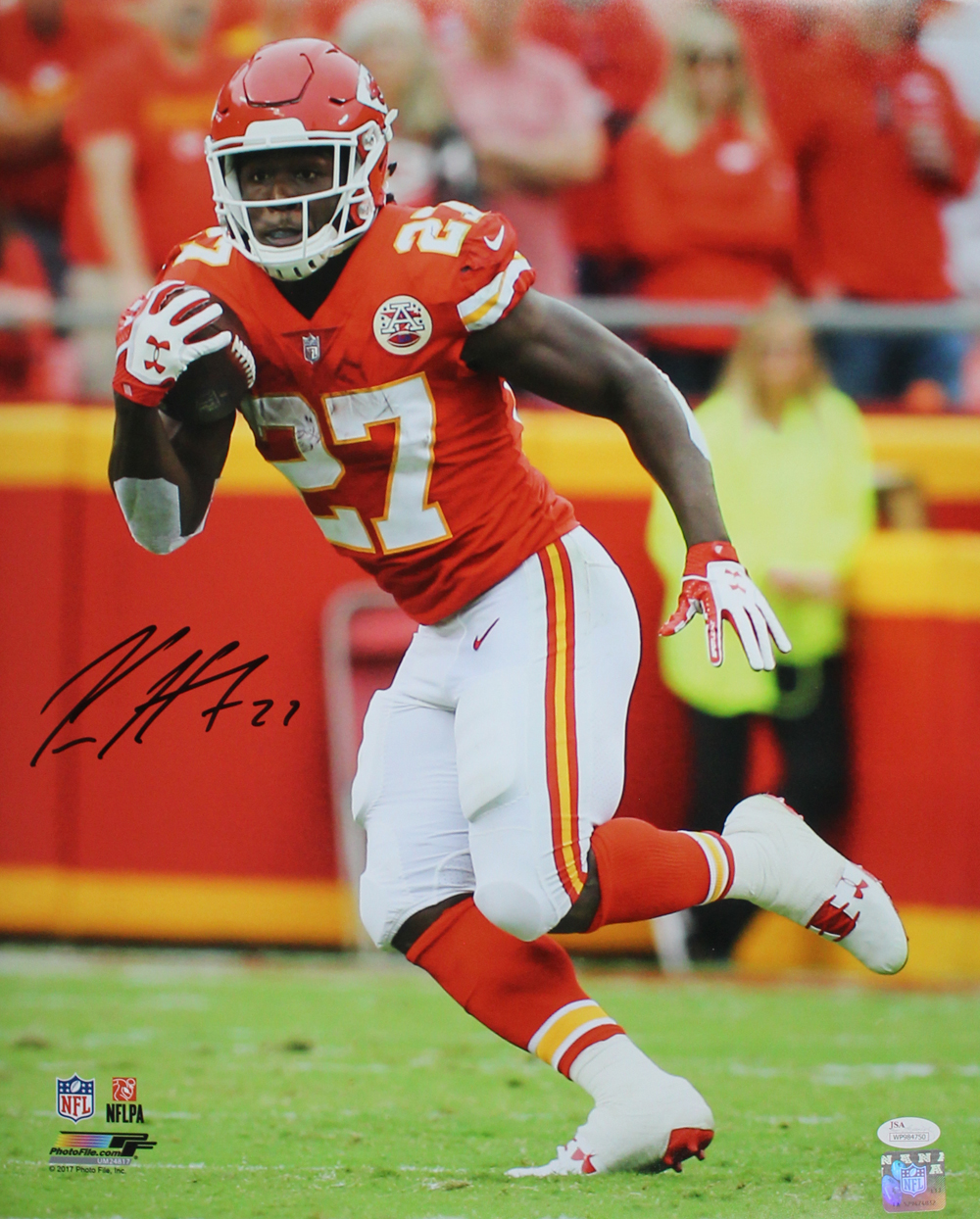 Kareem Hunt Autographed/Signed Kansas City Chiefs 16×20 Photo JSA 21110