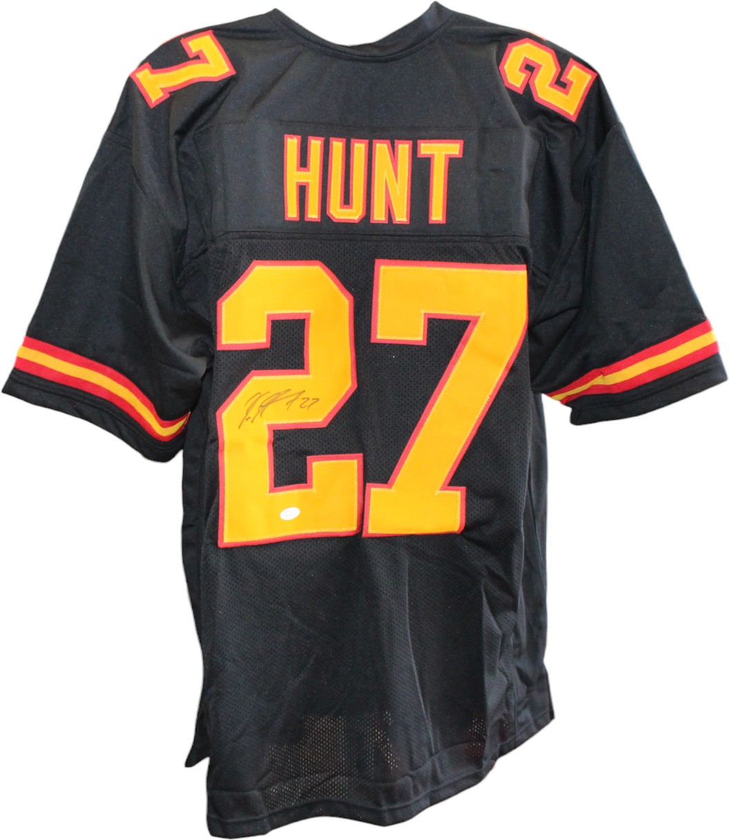 Kareem Hunt Autographed/Signed Pro Style Size XL Black Jersey JSA 59367
