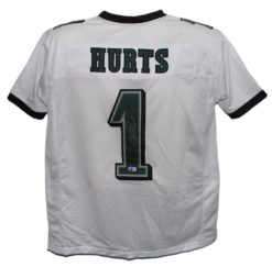 Jalen Hurts Autographed/Signed Pro Style White XL Jersey Beckett