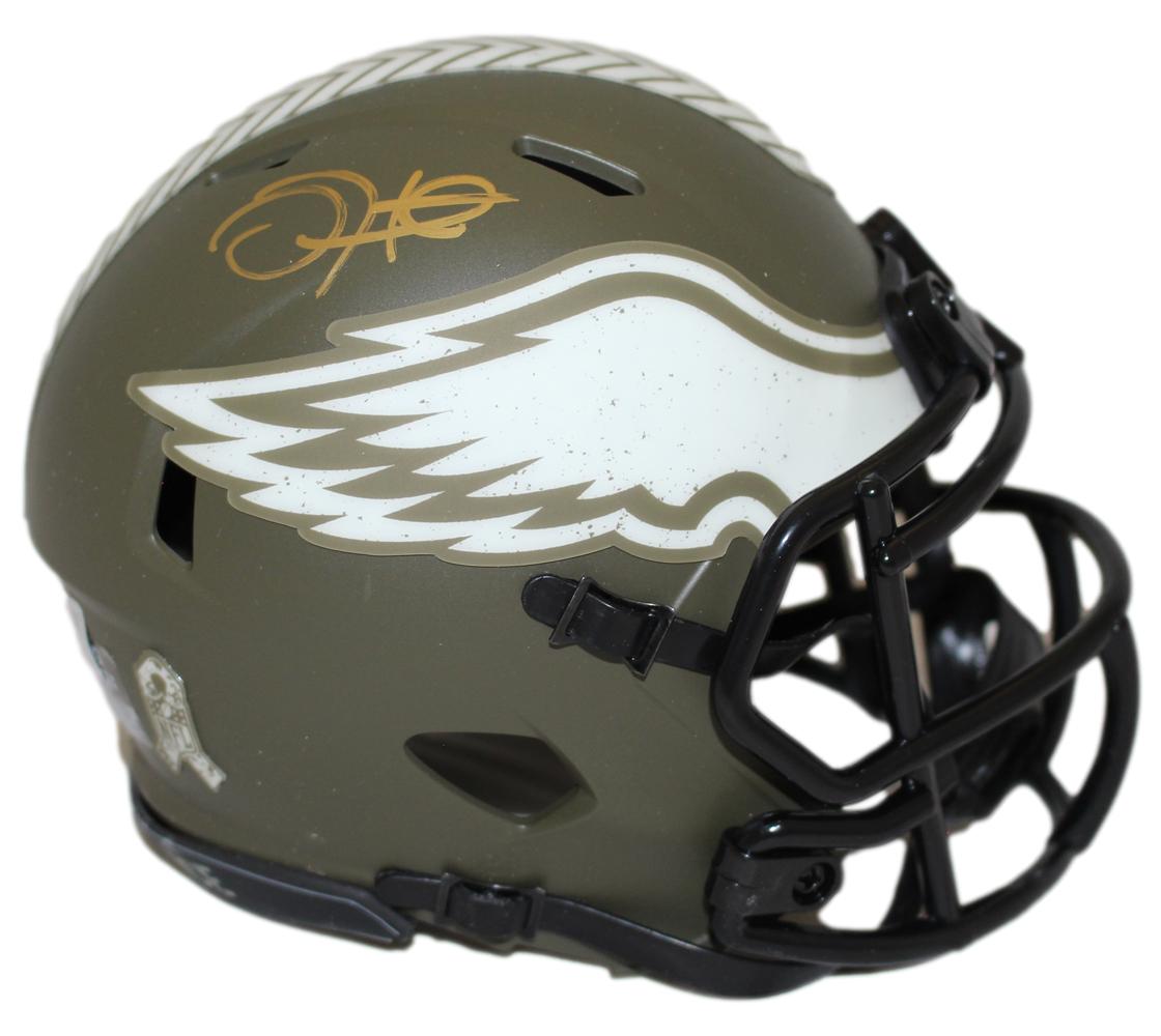 Jalen Hurts Signed Philadelphia Eagles Salute To Service Mini Helmet BAS