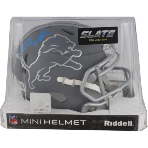 Aidan Hutchinson Autographed Detroit Lions Slate Mini Helmet Beckett 49116