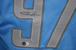 Aidan Hutchinson Autographed/Signed Pro Style Blue XL Jersey Beckett