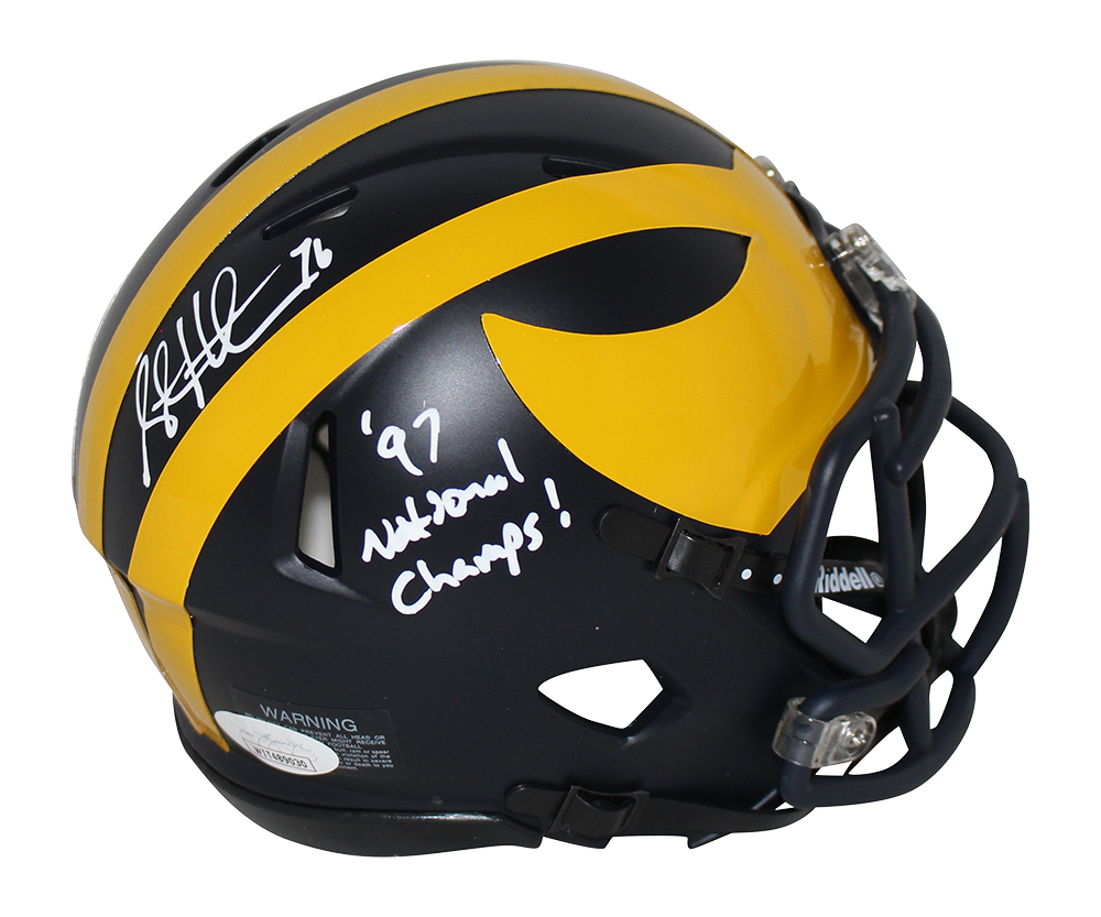Steve Hutchinson Autographed Michigan Wolverines Speed Mini Helmet BAS