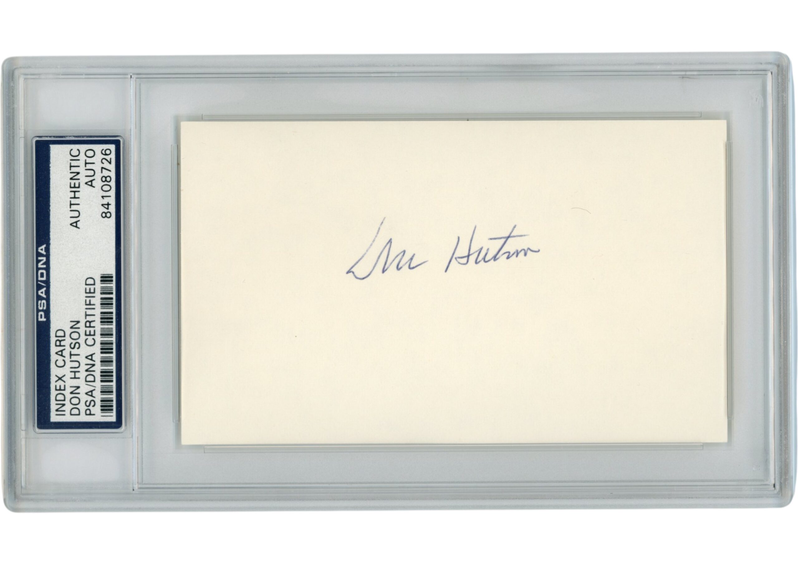 Don Hutson Autographed/Signed Green Bay Packers Index Card Slabbed PSA 54892