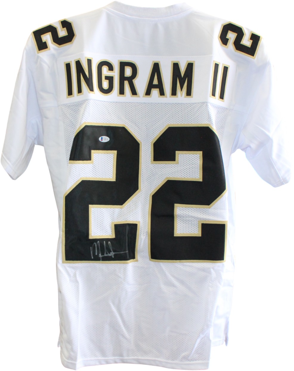 Mark Ingram II Autographed/Signed Pro Style Size XL White Jersey JSA 59370