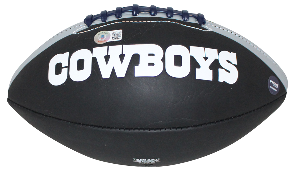 Michael Irvin Autographed Dallas Cowboys Black Logo Football Beckett BAS