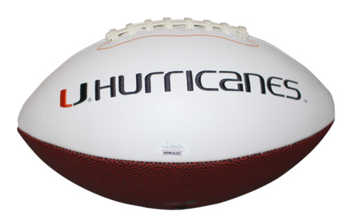 Michael Irvin Autographed/Signed Miami Hurricanes Logo Football JSA 26732