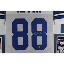 Michael Irvin Autographed Pro Style White XL Framed Jersey 35x43 Beckett 53074