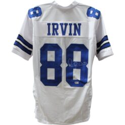 Michael Irvin Autographed/Signed Pro Style XL White Jersey Beckett 28114