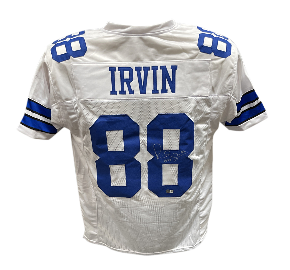 Michael Irvin Autographed/Signed Pro Style Jersey White Beckett