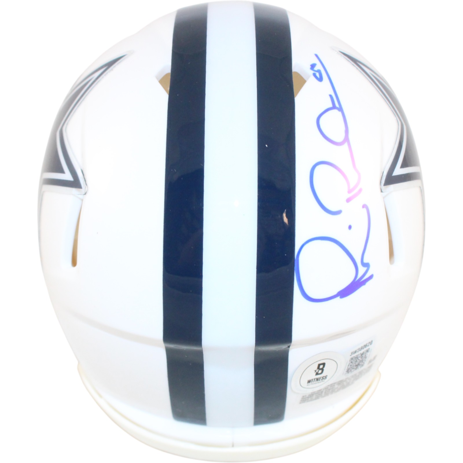 Michael Irvin Autographed Dallas Cowboys Alt Mini Helmet Beckett Witness 51767 3 Michael Irvin Autographed Dallas Cowboys Alt Mini Helmet Beckett Witness 51767