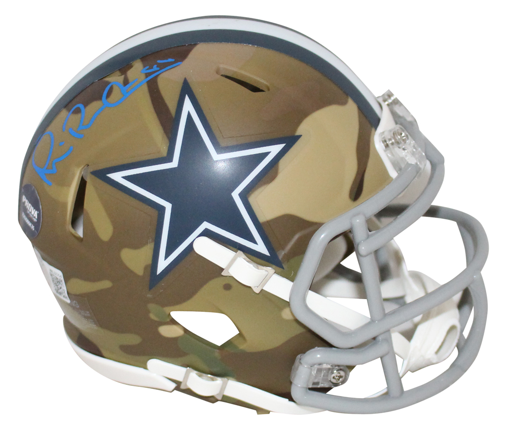 Michael Irvin Autographed/Signed Dallas Cowboys Camo Mini Helmet BAS